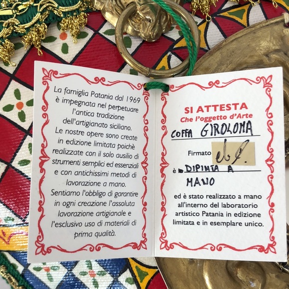 RARE Limited Edition Sebastiano Patania “Coffa Girolama”Handcrafted Sicilian - Picture 15 of 15